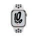 Watch Nike Series 7 GPS, boîtier Aluminium Minuit 41mm avec Bracelet Nike Sport Anthracite - Blanc