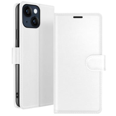 Zanaé Funda tipo cartera para iPhone 14 con soporte y lengüeta magnética Blanco