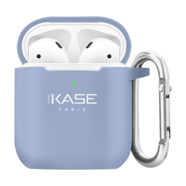 Estuche de carga inalámbrica para los AirPods de Apple en gel de silicona suave, azul lila