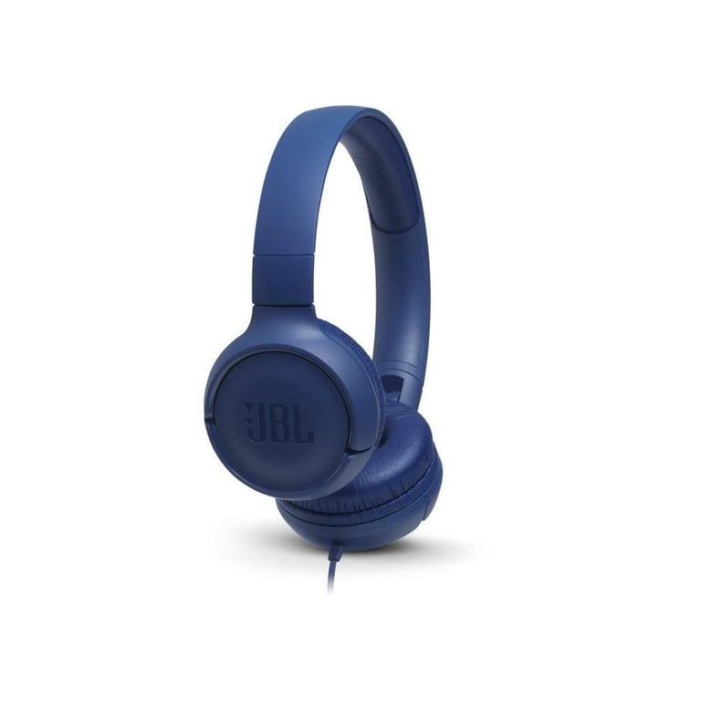 Casque filaire JBL Tune 500 - Son Pure Bass - Conception légere et et pliable - Bleu - Neuf