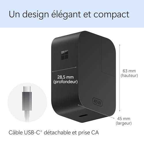 Chargeur Alimentation Microsoft 45W USB C - Neuf