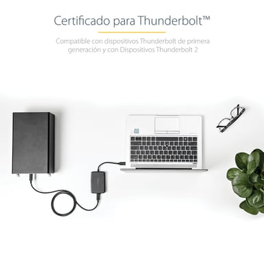 STARTECH.COM Adaptador Thunderbolt 3 a Thunderbolt - Windows y Mac - M / F - Negro