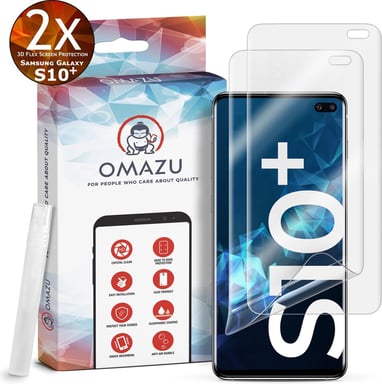 Samsung Galaxy S10 Plus (6,4'')OMAZU Protection d'écran 3D Flex en TPU (2x films)Application très facile- Pas de Verre