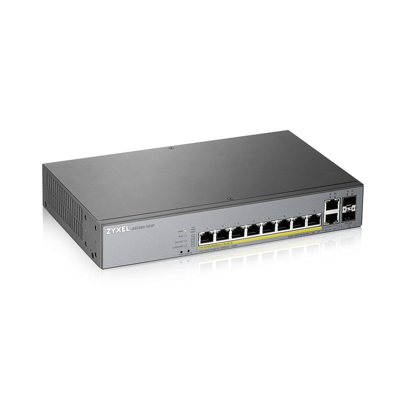 Zyxel GS1350 12HP Géré L2 Gigabit Ethernet 101001000 Connexion Ethernet supportant 'alimentation via ce port PoE Neuf