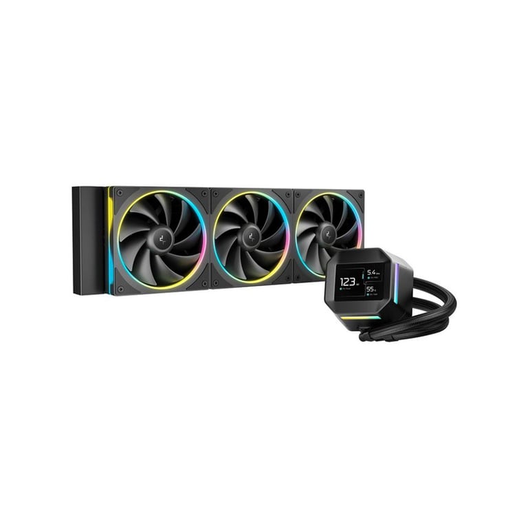 Refroidisseur liquide AIO DEEPCOOL LQ360 ULTRA WH 360 mm LCD ARGB - vue 3