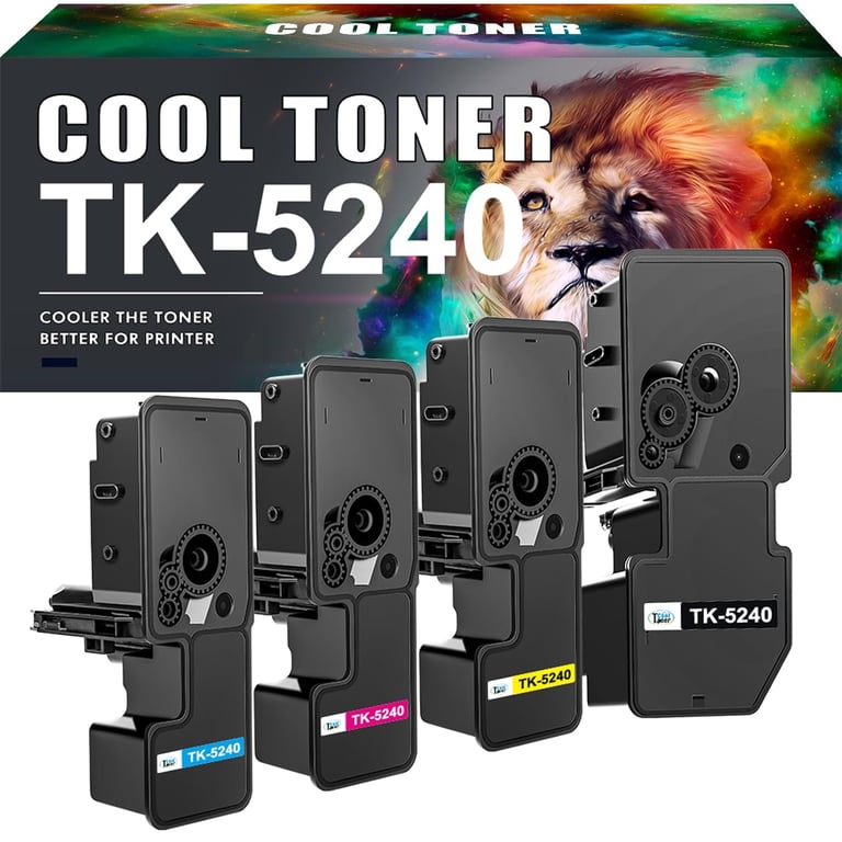 Compatible avec TK-5240K TK5240 TK5240K TK-5240 Ecosys M5526cdw M5526cdn P5026cdw P5026cdn TK-5240C TK-5240Y TK-5240M (Noir Cyan Jaune Magenta ,4-Pack) - Neuf