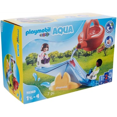 Playmobil 1.2.3 Columpio acuático con regadera para niños