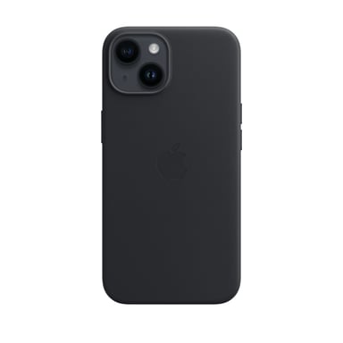 Coque en cuir avec MagSafe pour iPhone 14 Noir