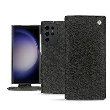 Housse cuir Samsung Galaxy S23 Ultra -  - Noir - Cuir grainé