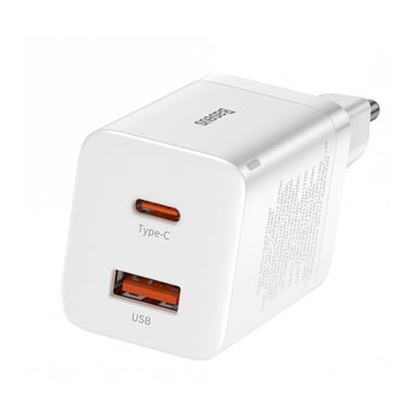 Chargeur Secteur Double Sortie USB-A/USB-C 30W QC3.0 Édition Super Si Pro Blanc
