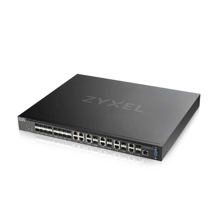Zyxel XS3800 28 Commutateur C2+ Géré 4 x 10GBase T + 16 x 10 Gigabit SFP+ + 8 x combo 10 gigabits SFP+ Montable sur rack - vue 3