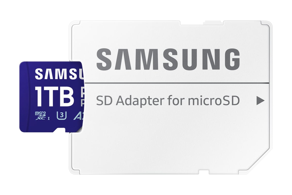 CARTE MEMOIRE SAMSUNG MICRO SD PRO PLUS 2023 avec adaptateur SD 4K classe 10 Lecture 180 Mo/ Ecriture 130 Mo/ MB MD1T0SAEU Neuf - vue 2