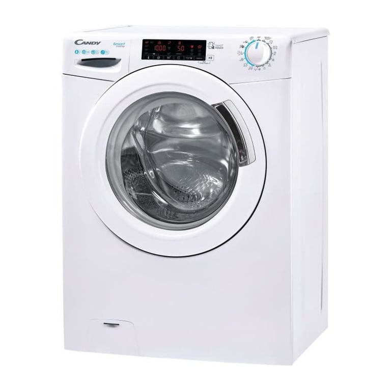 Lave-linge hublot pose libre CANDY CS 128TXME-S - 8 kg - Moteur Induction - Largeur 60 CM - 1200 trs/min - Blanc - Neuf
