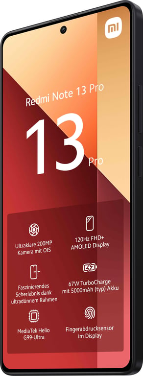Redmi Note 13 Pro (4G) 256 Go, Noir, Débloqué - Bon état