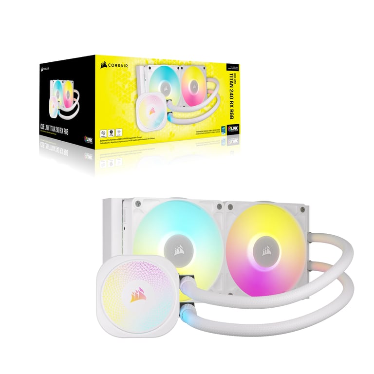 Corsair iCUE LINK TITAN RX RGB Processeur Refroidisseur de liquide tout-en-un 12 cm Blanc 1 pièce(s) - Neuf