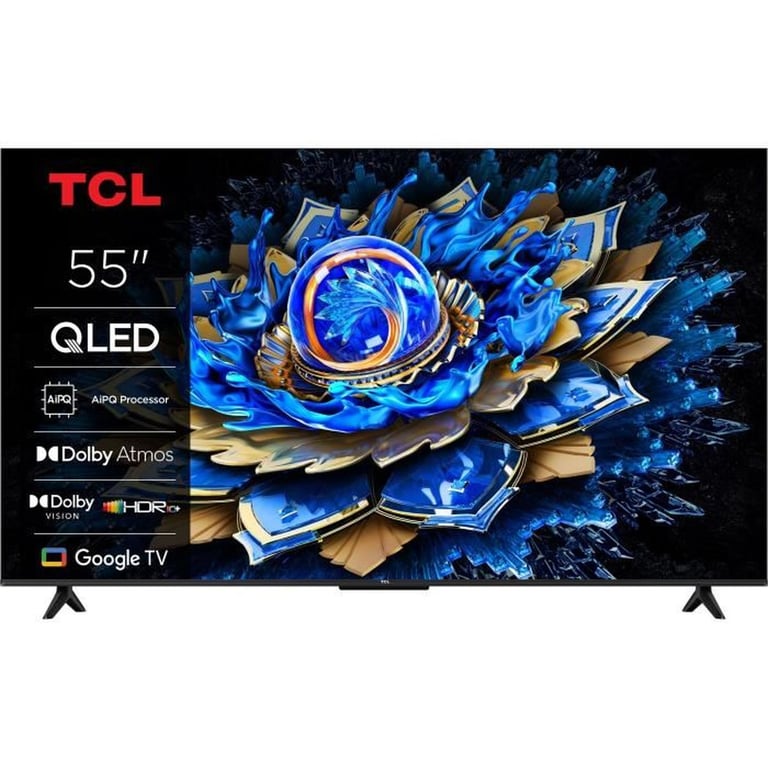 TCL 55T69C 55" 140 cm QLED Direct LED TV 4K HDR TV Smart Google TV Dolby Vision & Atmos Game Master Motion Clarity Compatible Google Assistant & Alexa - vue 3