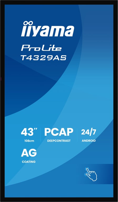 iiyama ProLite T4329AS B1AG 43 écran LCD rétro éclairé par LED signalisation numérique avec écran tactile touches 4K UHD 3840 x... - vue 3