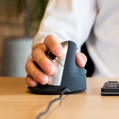 R-Go Tools Souris Ergonomique R-Go HE Break avec logiciel de pause, droiter, moyen (longueur de la main 165-185 mm), filaire, noir