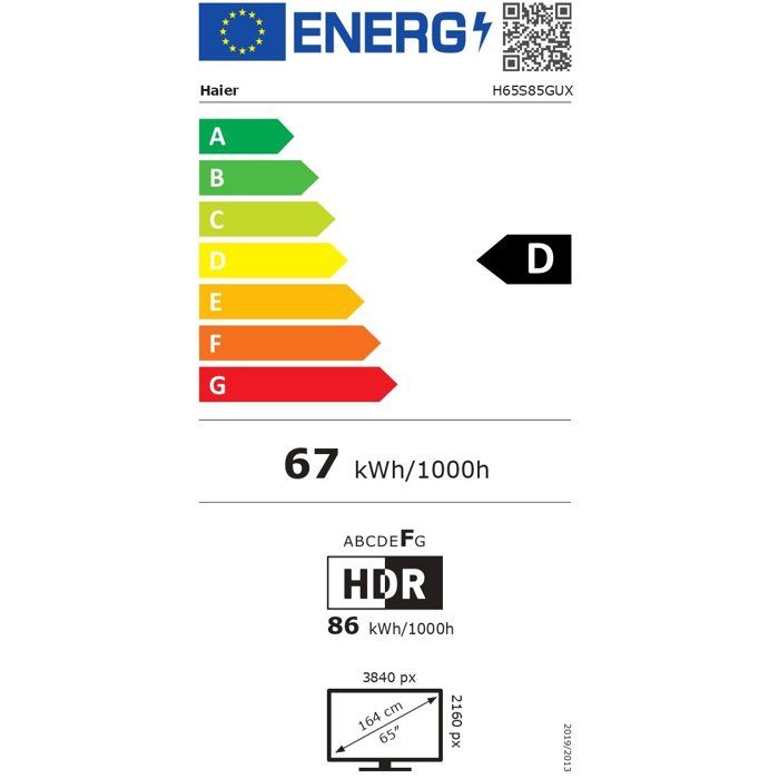 Haier H65S85GUX TV QLED 65 164 cm 4K UHD 3840x2160 HDR10+ Google TV 4xHDMI 2.1 WiFi - vue 5