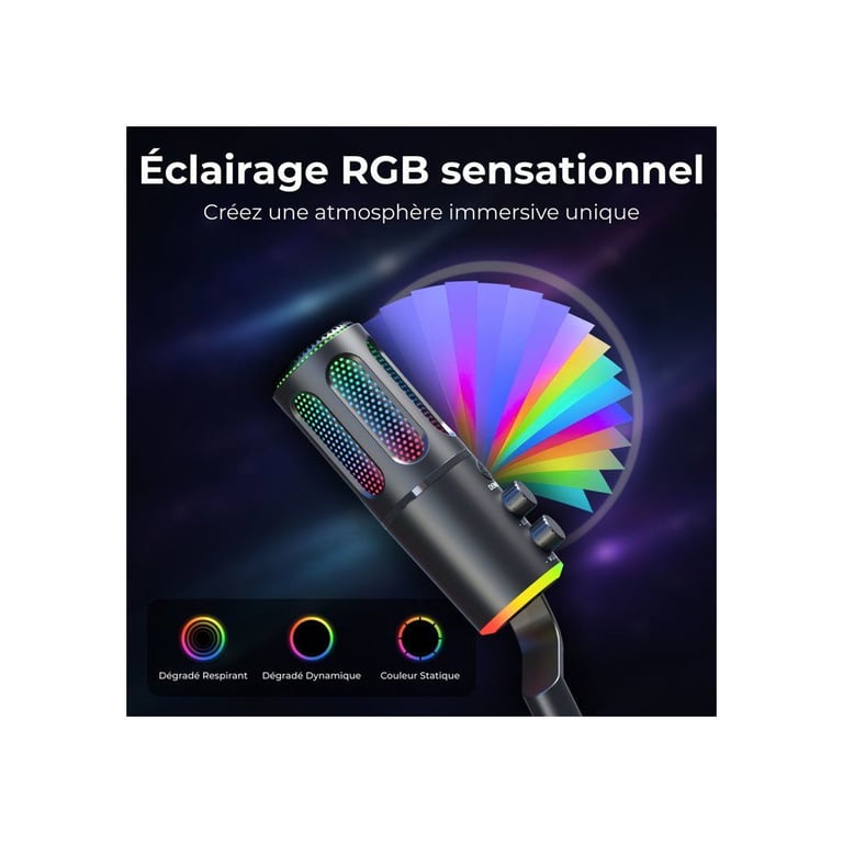 Microphone USB The G-Lab K-Mic Neon – Directivité Cardioïde, RGB - vue 6