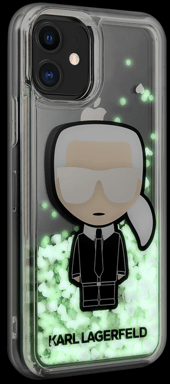 Funda iridiscente que brilla en la oscuridad Karl Lagerfeld para Apple iPhone 11, Negro