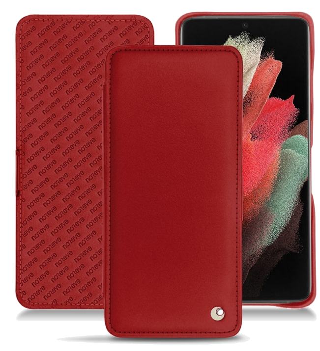 Housse cuir Samsung Galaxy S21 Ultra - Rabat horizontalRouge