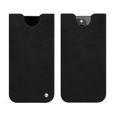 Pochette cuir Apple iPhone 15 Pro Max - Pochette - Noir - Cuir lisse premium