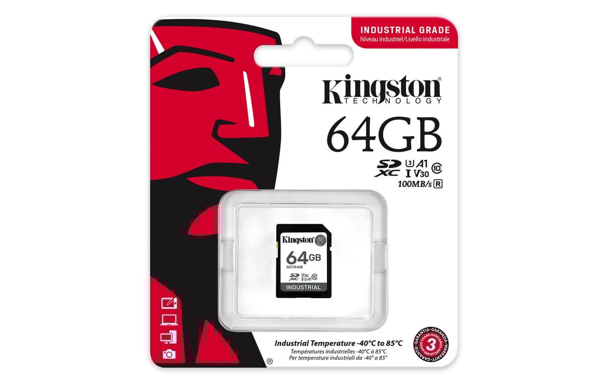 Kingston Technology 64G SDXC Industrial pSLC - Neuf