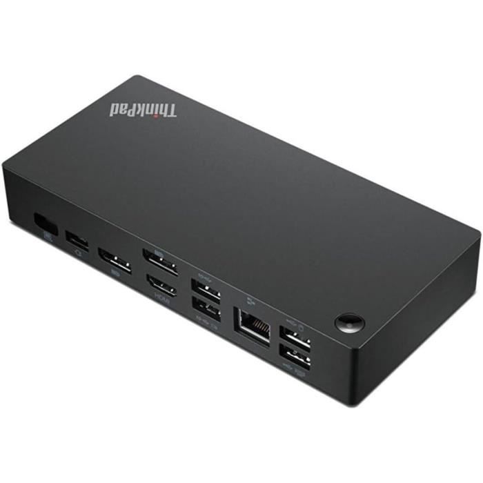 Station D'Accueil - Lenovo - 40Ay0090Eu - Avec Fil Usb 3.2 Gen 1 (3.1 Gen 1) Type-C - Noir - Excellent État