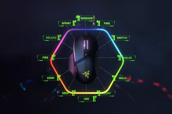 Ratón inalámbrico RF Razer Basilisk V3 Pro para diestros + Bluetooth + USB Tipo-C óptico 30000 DPI