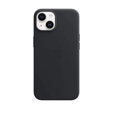 Coque en cuir avec MagSafe pour iPhone 14 Noir