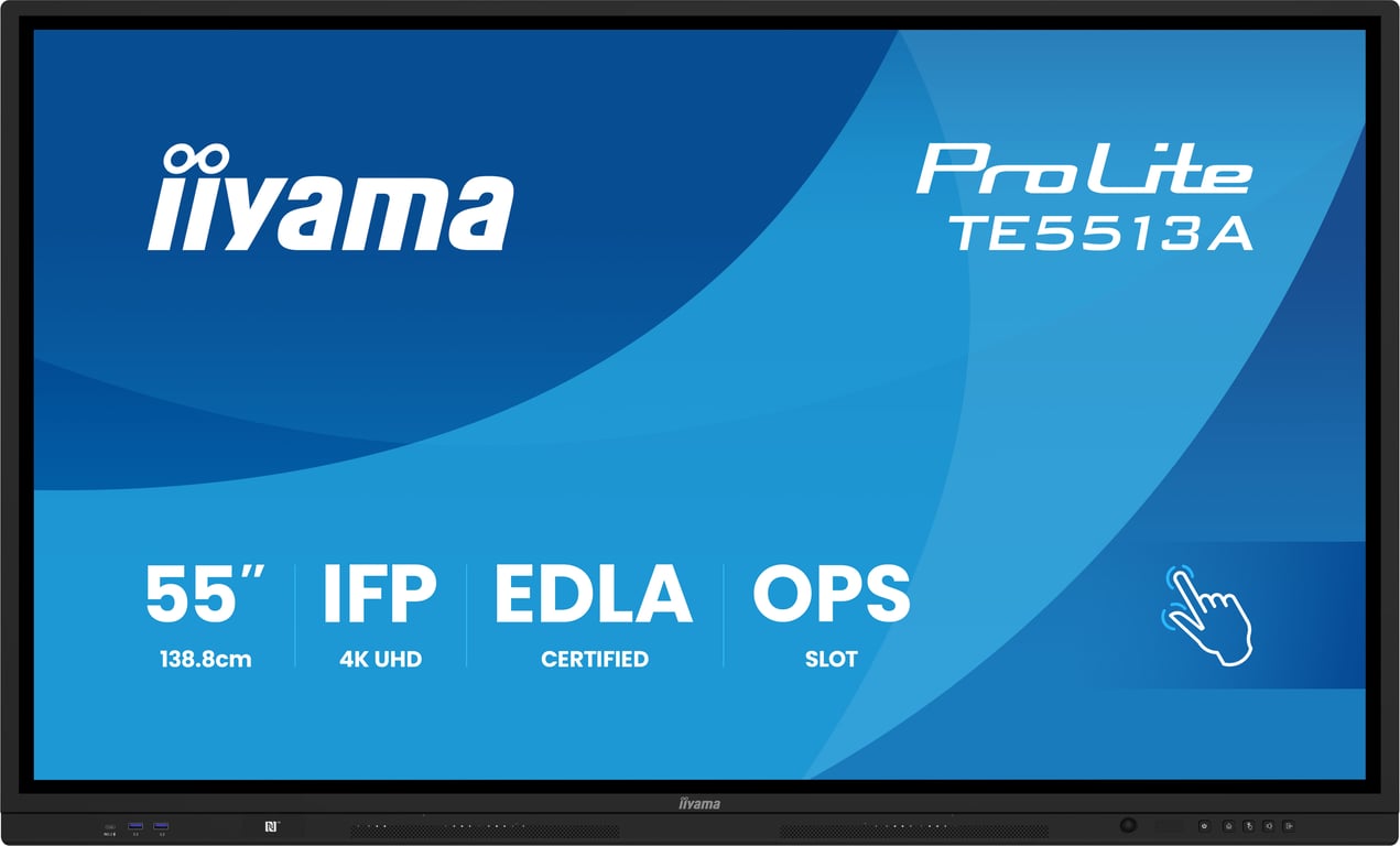 iiyama ProLite TE5513A B2AG 55 écran LCD rétro éclairé par LED signalétique numérique interactive avec écran tactile touch / capacité PC en option slot in 4K UHD 3840 x 2160 ... - vue 3