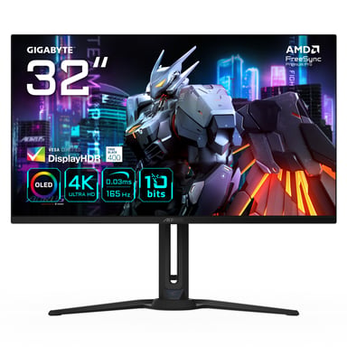 GIGABYTE AORUS FO32U 31,5” Monitor de juegos UHD - 3840 x 2160 (UHD), 165Hz, 0,03ms, 250 cd/m², FreeSync Premium Pro, DisplayHDR True Black 400, HDMI 2.1, DisplayPort 1.4