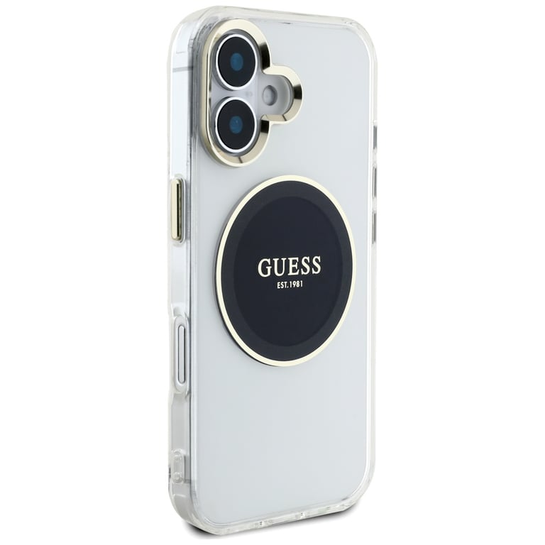Guess Étui IML Metal Colored Circle Classic Logo MagSafe do iPhone 16 Noir - vue 4