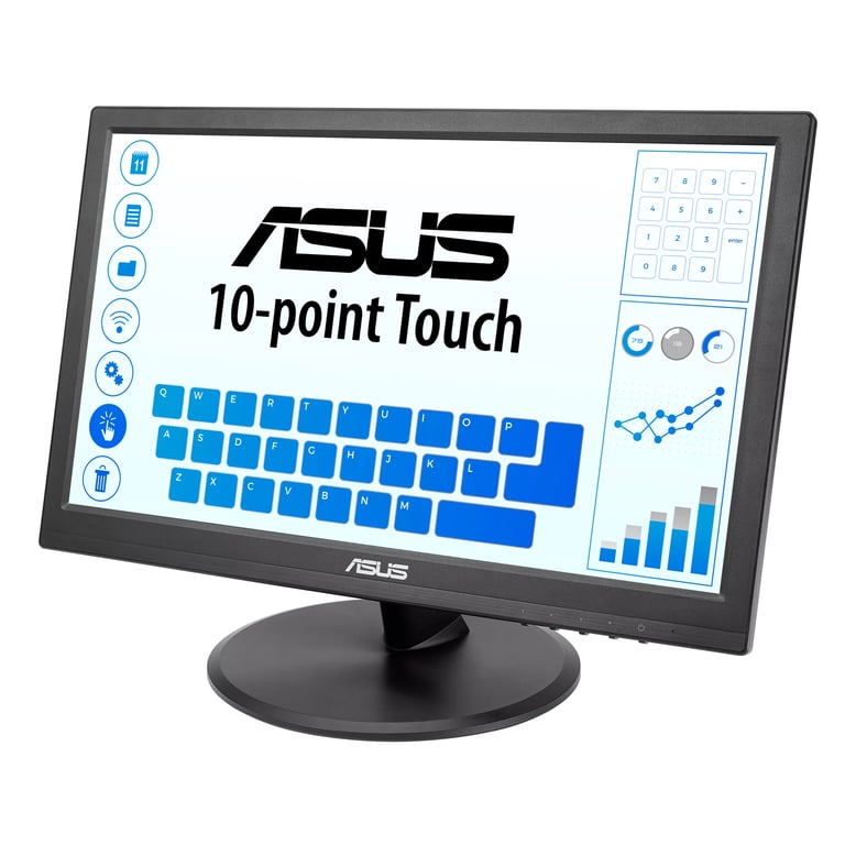 ASUS VT168HR Ecran PC tactile 15 6" WXGA Tactile 10 points Dalle TN 16:9 1366x768 220cdm² HDMI et VGA Filtres de lumière Flicker Free VESA 75x75mm - vue 4