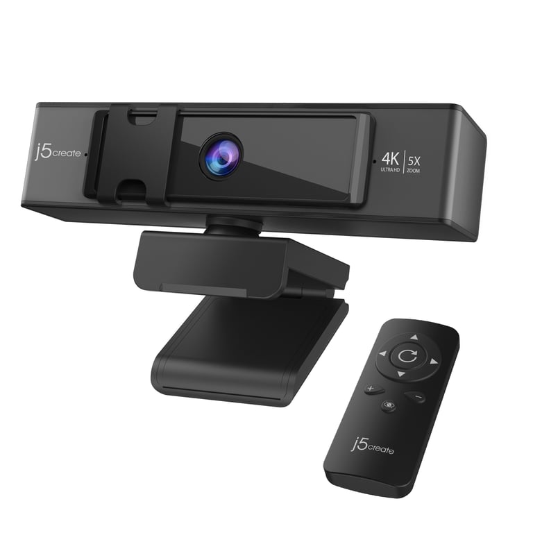 Webcam J5CREATE JVCU435-N – 4K Ultra HD, Télécommande Zoom Numérique 5x