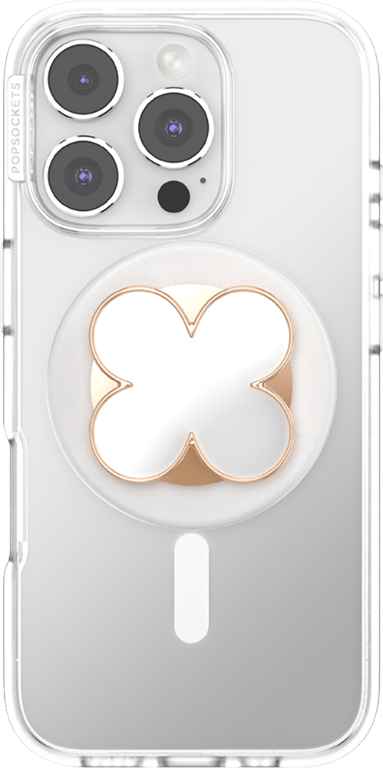 Support PopGrip Premium MagSafe Stand et Selfie Enamel Clover Rose Gold Popsockets - Neuf