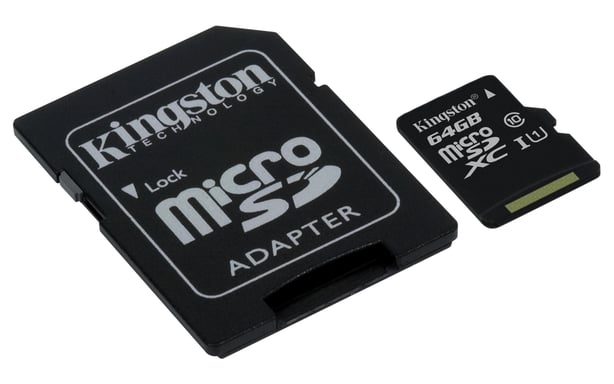Tarjeta de memoria Kingston MicroSD 64GB Negra
