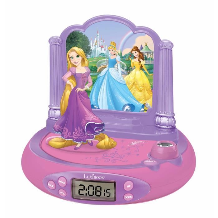 Réveil projecteur Lexibook Disney Princesses Raiponce en 3D et sons magiques - Neuf