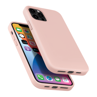 Custodia antiurto in morbido silicone gel per Apple iPhone 12 Pro Max, Rosa sabbia
