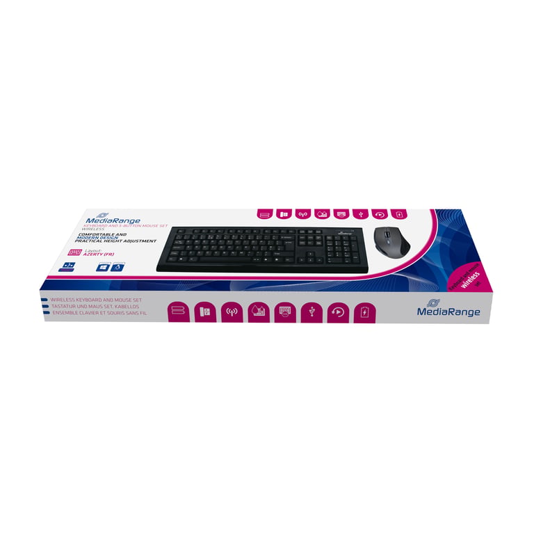 MediaRange MROS104 FR clavier incluse Bureau RF sans fil AZERTY Français Neuf