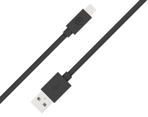 Câble USB A/Lightning 1,2m Noir - 100% Plastique recyclé Bigben