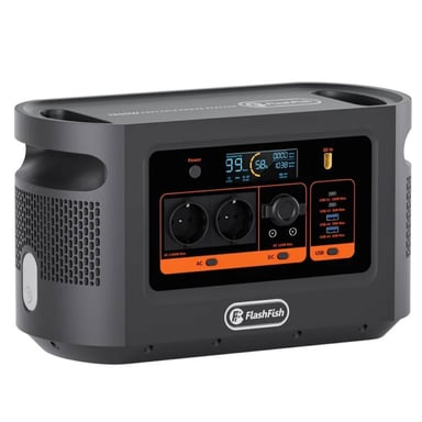 Stazione di alimentazione portatile Flashfish E112B, potenza 1200W, capacità 1008Wh, batteria al litio ferro fosfato.
