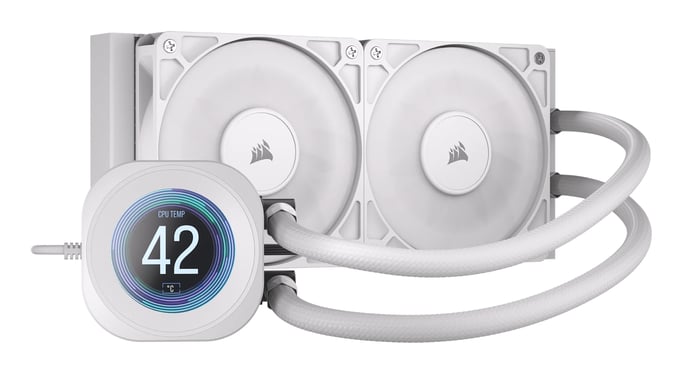 Corsair Nautilus 240 RS LCD Procesador Sistema de refrigeración líquida todo en uno 12 cm Blanco 1 pieza(s)