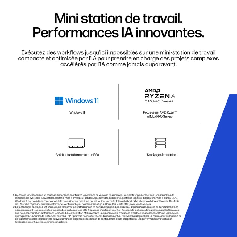 HP Z2 Mini G1a Workstation Desktop PC Wolf Pro Security Edition Windows 11 Pro Station de travail Neuf - vue 3