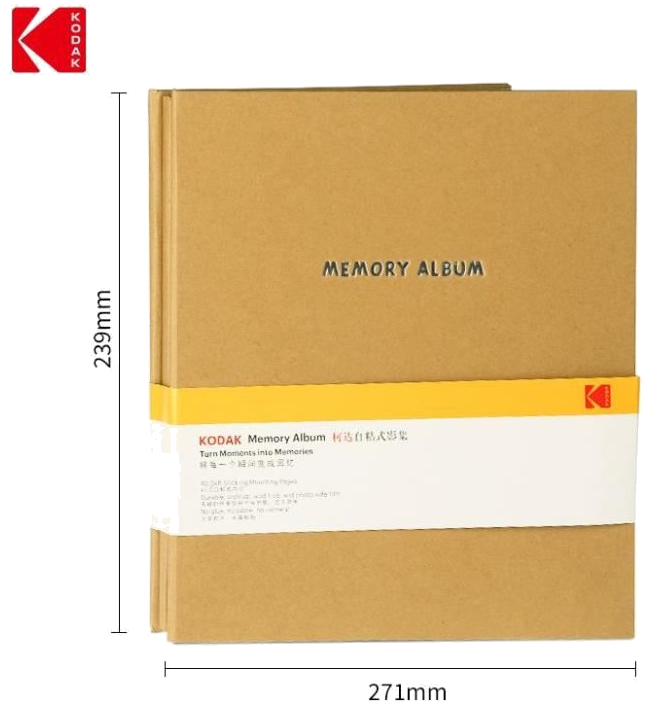 KODAK 9891313- Album Photo de 20 pages adhésives, Format 23,5x27cm, Marron