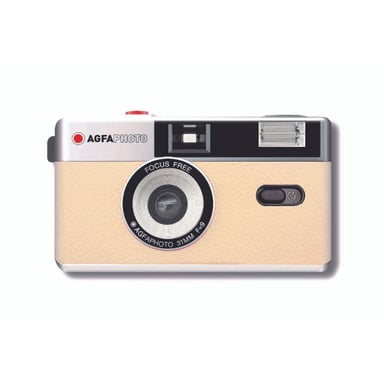 AgfaPhoto Macchina fotografica compatta a pellicola riutilizzabile da 35 mm Beige