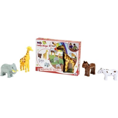 Animaux magnétiques - 0065 - 4 grands animaux Funny Puzzle, boîte ouverte - 16 pieces - Des 12 mois