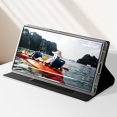 Dux Ducis Funda con cierre para Galaxy S24 Ultra efecto satinado, Dux Ducis Negro