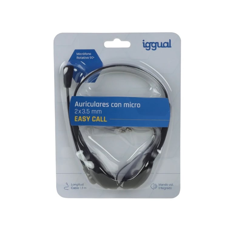 Casque Filaire iggual Easy Call – Microphone Orientable, Câble 1,8m, Commande de Volume - vue 2
